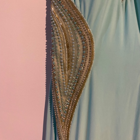 Light blue body con straight prom dress - Picture 3 of 10